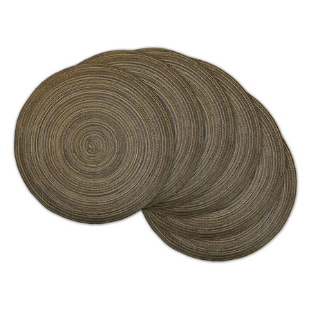 Fastfood Variegated Brown Round Polypropylene Woven Placemat FA2567094